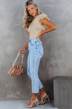 Load image into Gallery viewer, Dotty Mesh Ruffle Sleeve Ribbed Knit Top