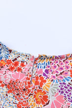 Load image into Gallery viewer, Multicolor Mix Floral Pattern Bubble Sleeve Blouse