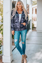 Load image into Gallery viewer, Camo Print Zip-up Hooded Coat with Pockets