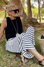 Load image into Gallery viewer, Drawstring Striped Wide Leg Pants