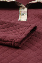 Load image into Gallery viewer, Geometric Texture Plaid Trim Sweatshirt