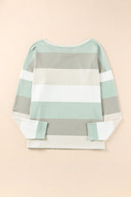 Load image into Gallery viewer, Color Block Ribbed Long Sleeve Top with Pocket