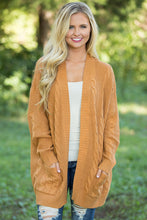 Load image into Gallery viewer, Mustard Knit Texture Long Cardigan