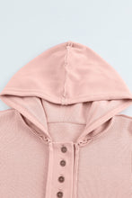 Load image into Gallery viewer, Casual Button Solid Patchwork Trim Hoodie