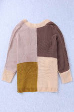 Load image into Gallery viewer, Color Block Loose Open Front Knitted Cardigan