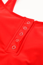 Load image into Gallery viewer, Square Neck Sleeveless Fashion Print Tankini Set