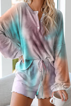 Load image into Gallery viewer, Multicolor Tie Dye Knit Pajamas Set