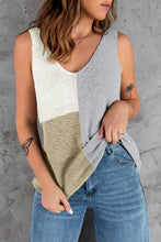 Load image into Gallery viewer, Color Block Knitted Tank Top