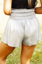 Load image into Gallery viewer, Metallic Sheen Smocked High Waist Shorts