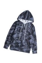 Load image into Gallery viewer, Camo Print Zip-up Hooded Coat with Pockets