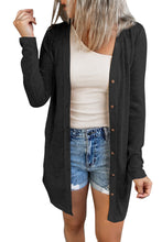 Load image into Gallery viewer, Solid Color Open-Front Buttons Cardigan