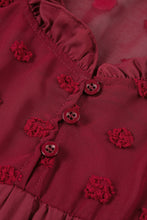 Load image into Gallery viewer, Ruffled Swiss Dot Mesh Yoke Tank Top