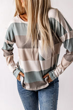 Load image into Gallery viewer, Color Block Ribbed Long Sleeve Top with Pocket