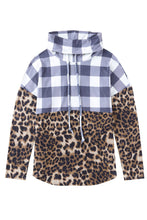 Load image into Gallery viewer, Plaid Patchwork Cowl Neck Sweatshirt