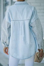 Load image into Gallery viewer, Contrast Leopard Denim Jacket