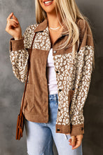 Load image into Gallery viewer, Leopard Print Corduroy Long Sleeve Jacket