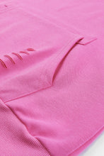 Load image into Gallery viewer, Solid Ripped Hooded Sweatshirt with Kangaroo Pocket