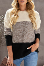 Load image into Gallery viewer, Color Block Netted Texture Pullover Sweater