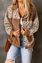 Load image into Gallery viewer, Leopard Print Corduroy Long Sleeve Jacket