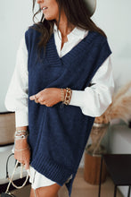 Load image into Gallery viewer, Dark Blue Knit Vest Pullover Sweater