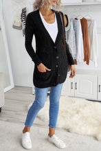 Load image into Gallery viewer, Front Pocket and Buttons Closure Cardigan