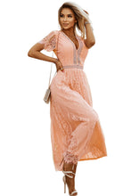 Load image into Gallery viewer, Blue Fill Your Heart Lace Maxi Dress