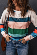 Load image into Gallery viewer, Striped Color Block Long Sleeve Top
