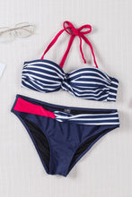 Load image into Gallery viewer, Halter Bandeau Striped Bikini