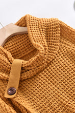 Load image into Gallery viewer, Mustard Buttoned Wrap Turtleneck Sweater