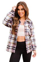 Load image into Gallery viewer, Geometric Plaid Print Pocketed Shacket