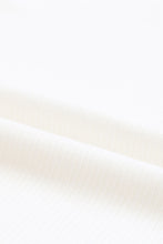 Load image into Gallery viewer, Beige Dotty Mesh Ruffle Sleeve Ribbed Knit Top