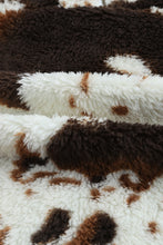 Load image into Gallery viewer, Zip Collar Cow Print Fleece Sweatshirt