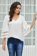 Load image into Gallery viewer, Flare Sleeve V Neck Loose Blouse