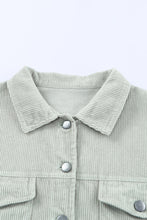 Load image into Gallery viewer, Raw Hem Flap Pockets Cropped Corduroy Jacket