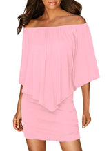 Load image into Gallery viewer, Multiple Dressing Layered Pink Mini Poncho Dress