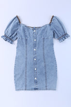 Load image into Gallery viewer, Buttoned Denim Bodycon Mini Dress