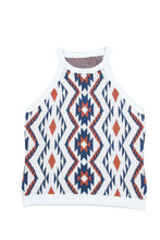 Load image into Gallery viewer, Aztec Geometric Print Knitted Tank Top