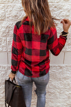 Load image into Gallery viewer, Long Sleeve Plaid Paneled Sweatshirt