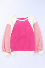 Load image into Gallery viewer, Colorblock Long Sleeve Pullover Fleece Sweatshirt