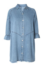 Load image into Gallery viewer, Buttoned Long Sleeve Denim Mini Dress