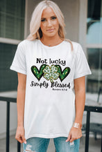 Load image into Gallery viewer, Heart Leopard Clover Slogan Letters Graphic Tee