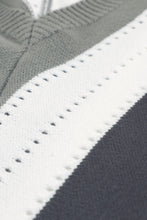Load image into Gallery viewer, Striped Colorblock V Neck Knitted Sweater