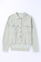 Load image into Gallery viewer, Raw Hem Flap Pockets Cropped Corduroy Jacket