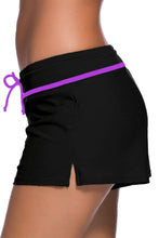 Load image into Gallery viewer, Violet Strap Trim Black Women Swim Boardshort