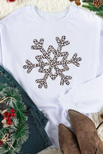 Load image into Gallery viewer, Leopard Snowflake Pullover Sweatshirt