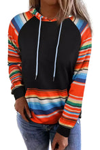 Load image into Gallery viewer, Multicolor Colorful Striped Patchwork Kangaroo Pocket Hoodie
