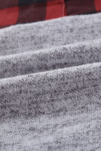 Load image into Gallery viewer, Plaid Splicing Pocketed Gray Hoodie