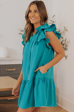 Load image into Gallery viewer, Tiered Ruffled Sleeves Mini Dress with Pockets