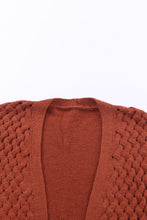 Load image into Gallery viewer, Open Front Woven Texture Knitted Cardigan with Pockets