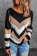 Load image into Gallery viewer, Chevron Colorblock Knit Sweater